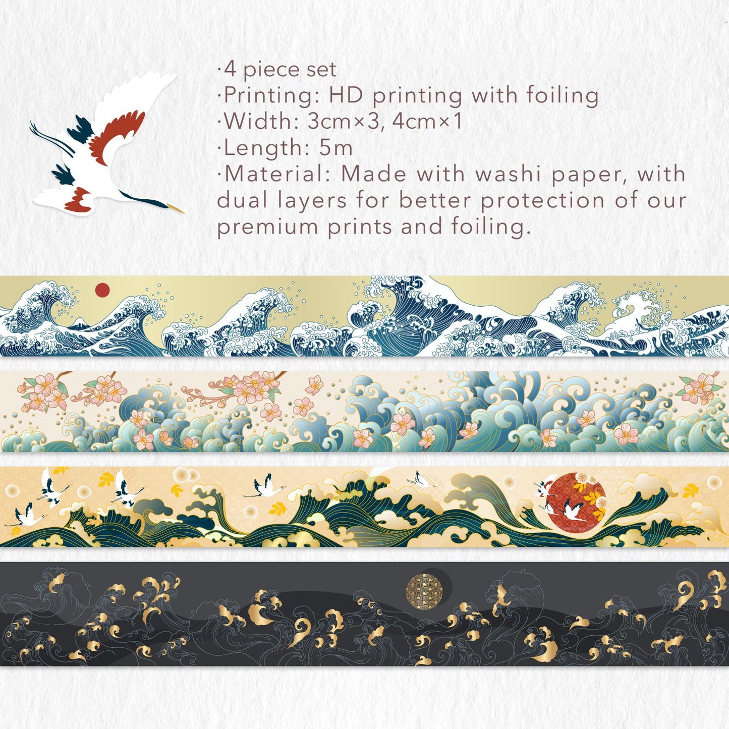 Waves of Rebun Washi Tape Set by The Washi Tape Shop