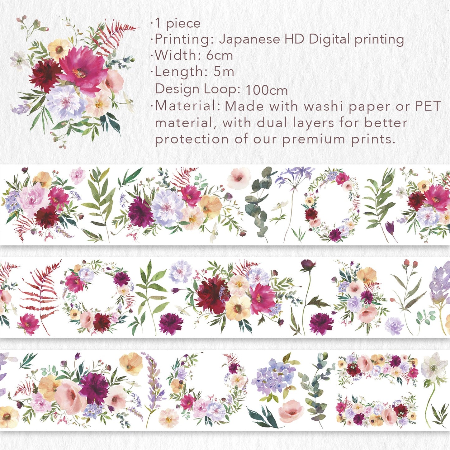 Lovely Garden Wide Washi/PET Tape by The Washi Tape Shop