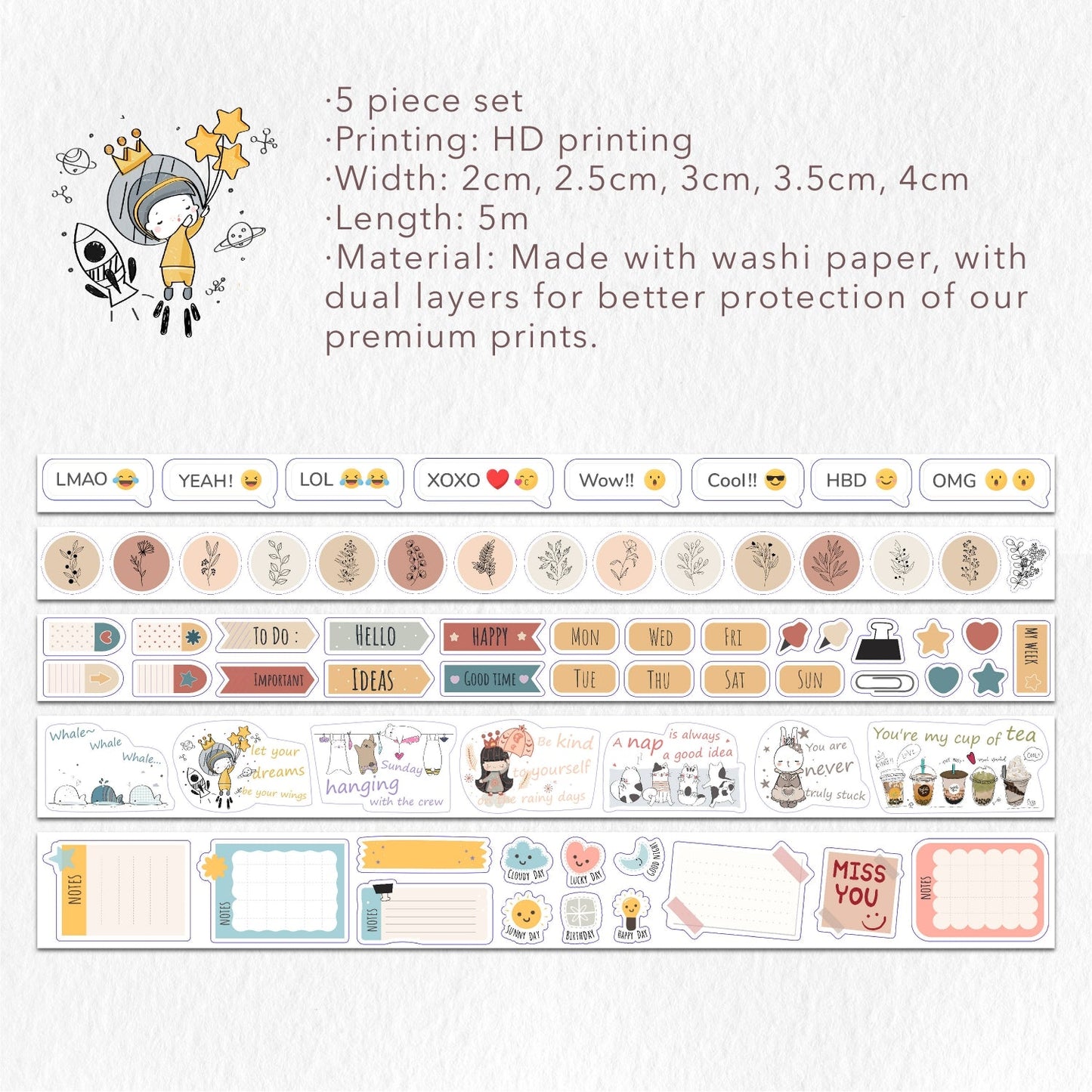 Planner's Washi Tape Sticker Set by The Washi Tape Shop